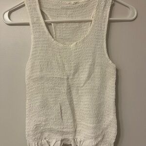 White Sleeveless Textured Top